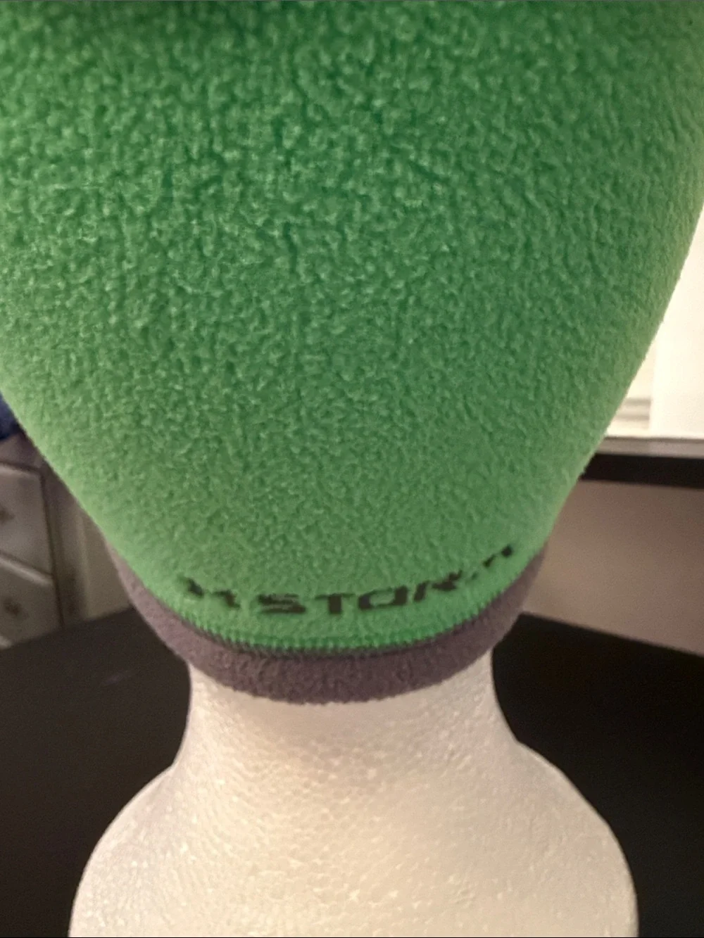 Under Armour Kids Neon Green Fleece Beanie with Gray Trim
